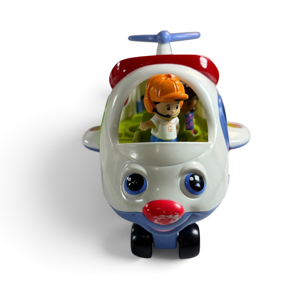 Fisher Price Little People Lil Movers Airplane White Blue Toy Vehicle 3 Figures